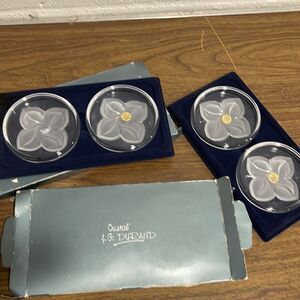 J G Durand French Crystal Coaster Set of 4